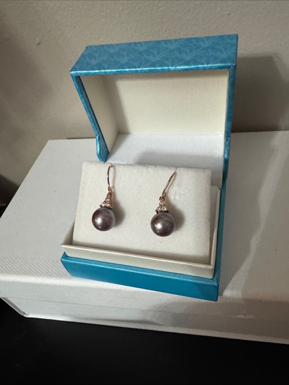 NWT - Maui Divers Genuine Pearl and Diamond drop earrings - Picture 3 of 5